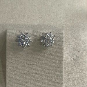 Elegant Sterling Silver and Moissanite Stud Earrings